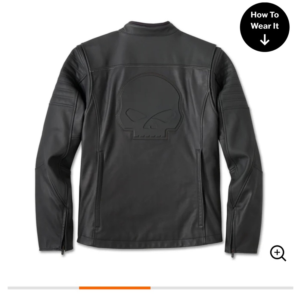 Harley-Davidson Men's Black Leather Bomber Jacket - Picture 5 of 5
